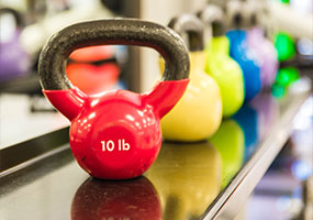 Kettlebells used in physical therapy